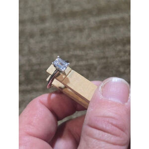 Women's 14k White Gold Emerald Cut Moissanite Ring Size 6.5